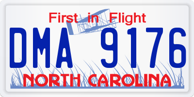 NC license plate DMA9176