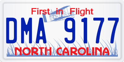 NC license plate DMA9177