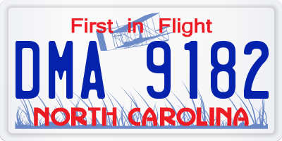 NC license plate DMA9182