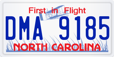 NC license plate DMA9185
