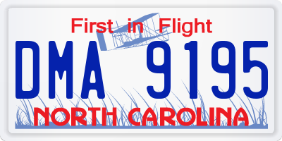 NC license plate DMA9195