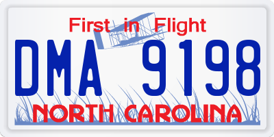NC license plate DMA9198