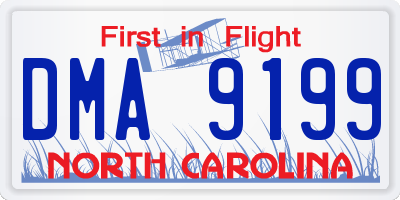 NC license plate DMA9199