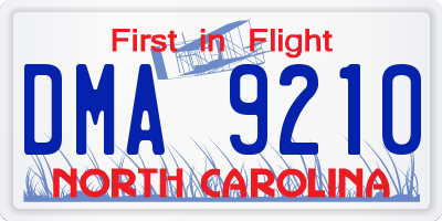NC license plate DMA9210