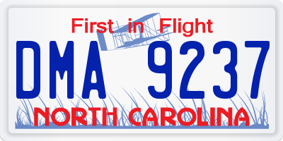 NC license plate DMA9237