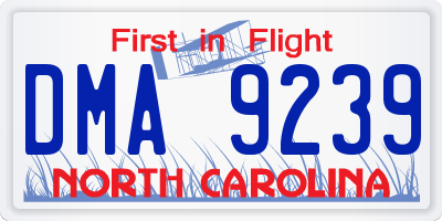 NC license plate DMA9239