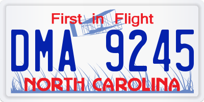 NC license plate DMA9245