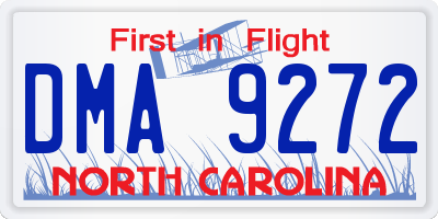 NC license plate DMA9272