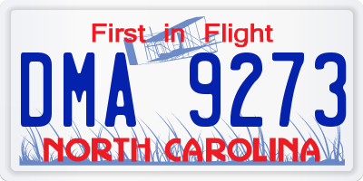 NC license plate DMA9273