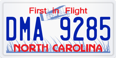NC license plate DMA9285