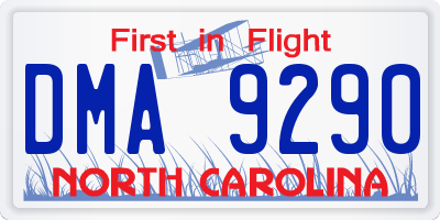 NC license plate DMA9290