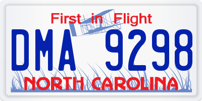 NC license plate DMA9298