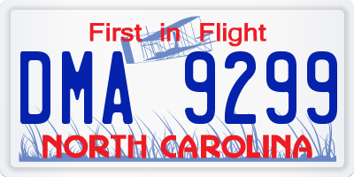 NC license plate DMA9299