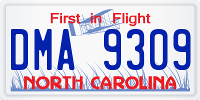 NC license plate DMA9309