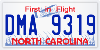 NC license plate DMA9319