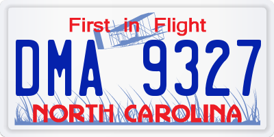 NC license plate DMA9327