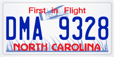 NC license plate DMA9328