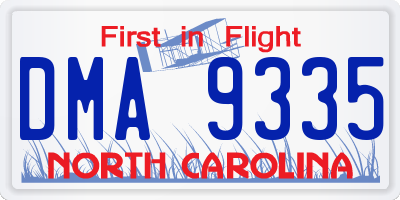 NC license plate DMA9335