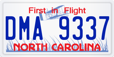 NC license plate DMA9337