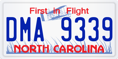 NC license plate DMA9339