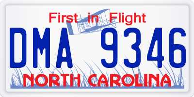 NC license plate DMA9346