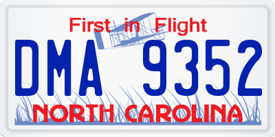 NC license plate DMA9352