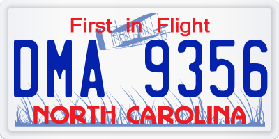 NC license plate DMA9356