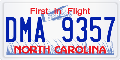 NC license plate DMA9357