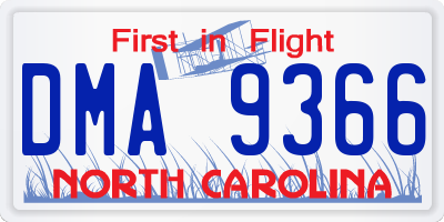 NC license plate DMA9366