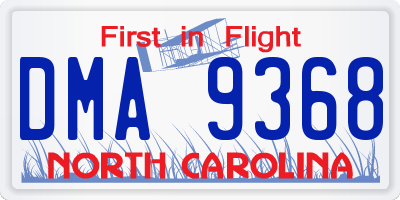 NC license plate DMA9368