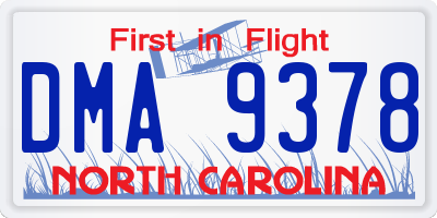 NC license plate DMA9378