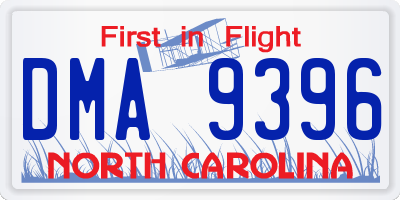 NC license plate DMA9396