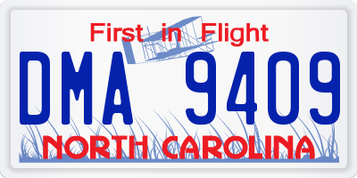 NC license plate DMA9409
