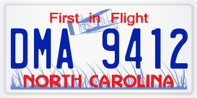 NC license plate DMA9412