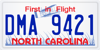 NC license plate DMA9421