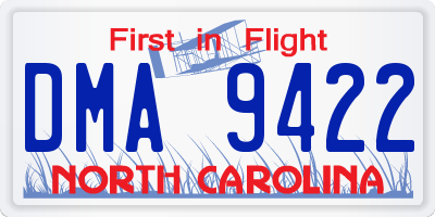 NC license plate DMA9422