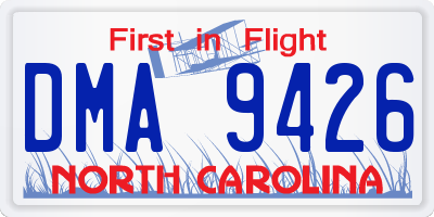 NC license plate DMA9426