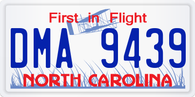 NC license plate DMA9439