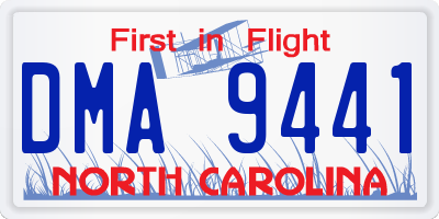 NC license plate DMA9441