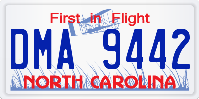NC license plate DMA9442