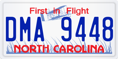 NC license plate DMA9448