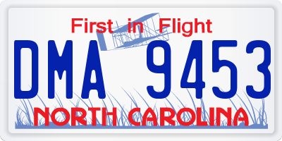 NC license plate DMA9453