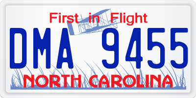 NC license plate DMA9455