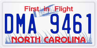 NC license plate DMA9461