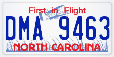 NC license plate DMA9463