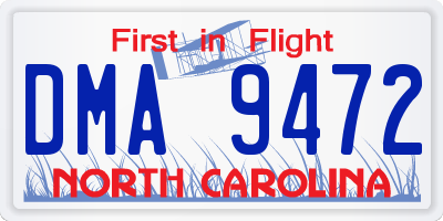 NC license plate DMA9472