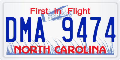 NC license plate DMA9474
