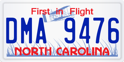 NC license plate DMA9476