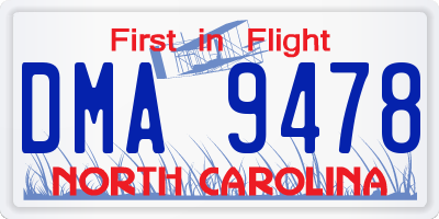 NC license plate DMA9478