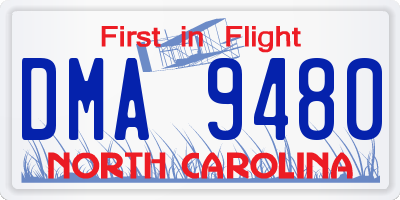 NC license plate DMA9480